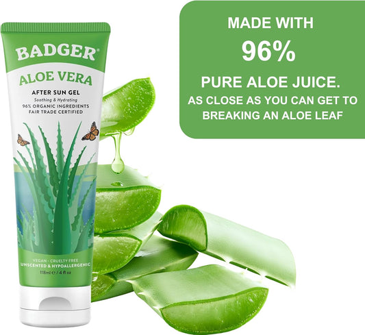 Badger Aloe Vera Gel | Organic & Vegan | Soothes And Hydrates Skin (118 Ml)