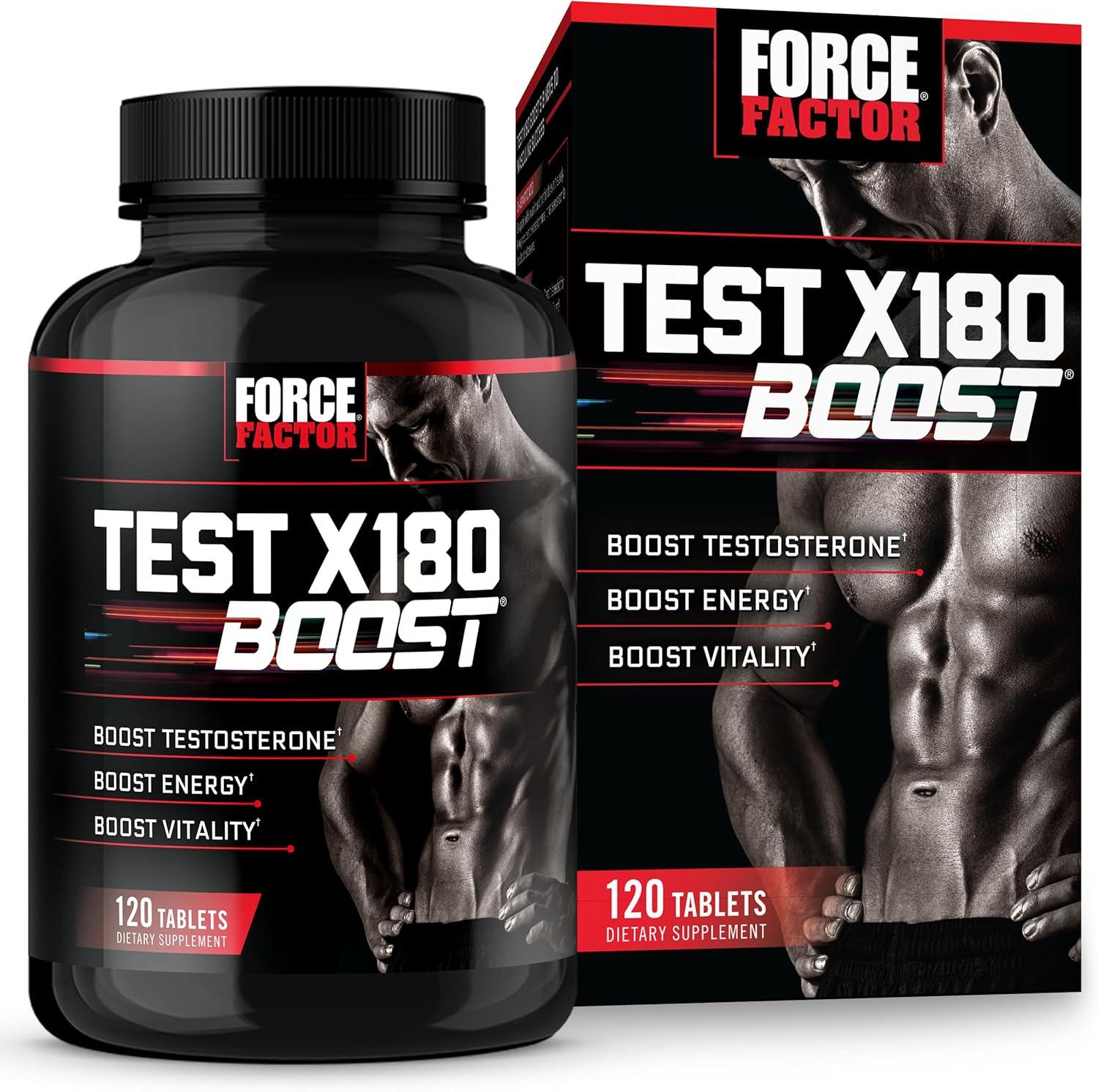 Force Factor Test X180 Boost 9-In-1 Testosterone Support For Men, 3,120Mg D-Aspartic Acid, 200Mg Boron, Fenugreek, Tribulus Terrestris & Zumxr To Increase Performance, Vitality & Stamina, 120 Tablets