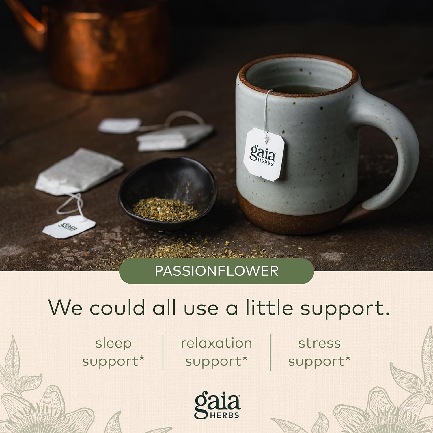 Gaia Herbs Sleep & Relax Herbal Tea - Supportive Sleep Aid for a Natural Calm to Prepare for a Good Night’s Rest* - With Passionflower, Chamomile & Lemon Balm - 16 Caffeine-Free Tea Bags : Grocery & Gourmet Food