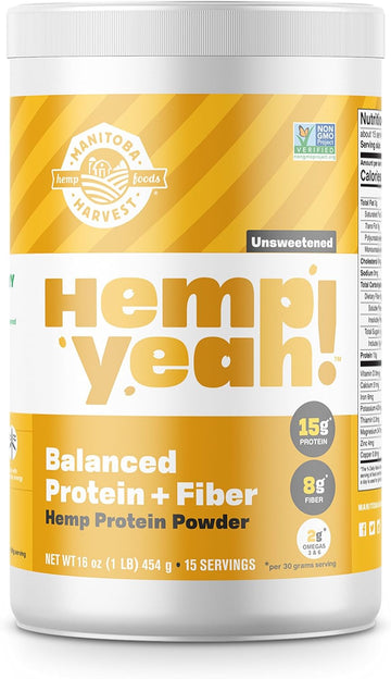 Manitoba Harvest Hemp Yeah! Balanced Protein + Fiber Powder, Unsweeten
