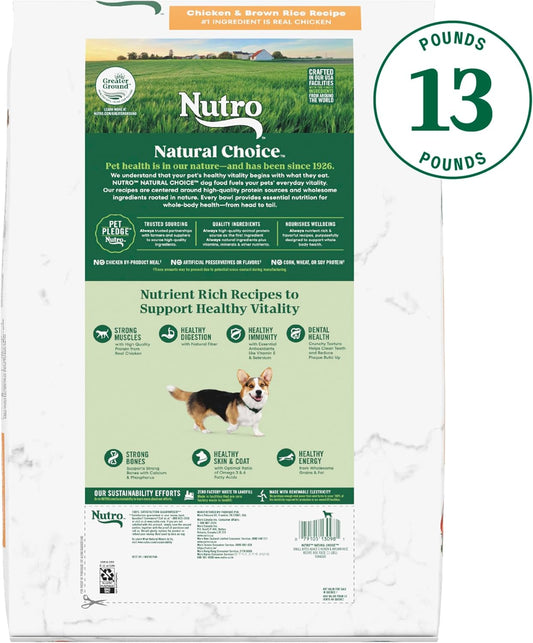 Nutro Natural Choice Small Bites Adult Dry Dog Food, Chicken And Brown Rice Recipe, 13 Lbs