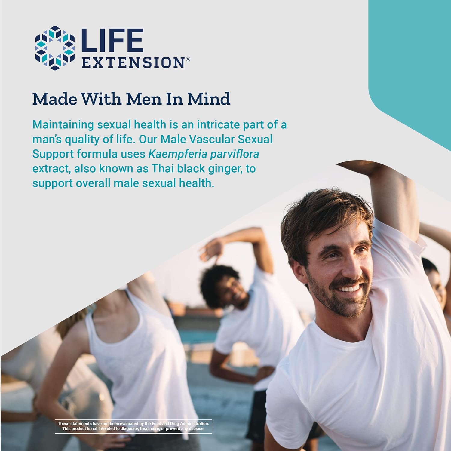 Life Extension Male Vascular Sexual Health Support -Hormone-Free Black Ginger Extract Supplement for Men – One Daily, Gluten-Free, Vegetarian, Non-GMO - 30 Capsules : Health & Household