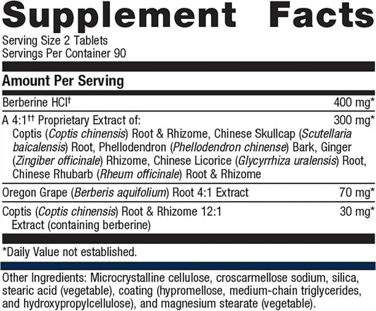 Metagenics Candibactin-Br - Concentrated Berberine For Intestinal Support* - With Berberine, Oregon Grape & Coptis Root Extract - Gut Health Supplements* - Gluten-Free - Vegetarian - 180 Tablets