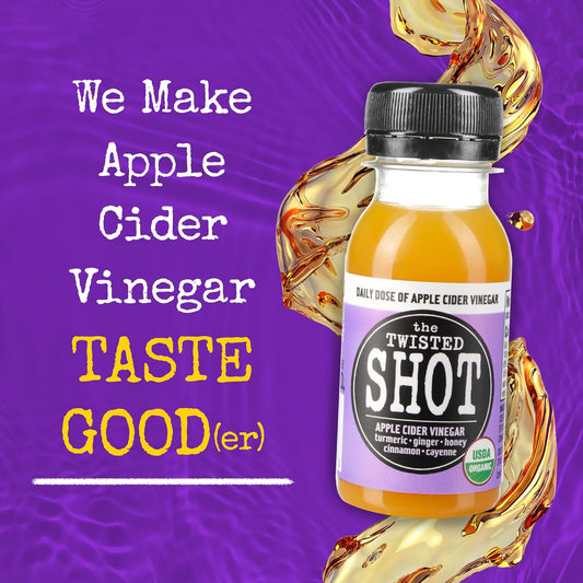 The Twisted Shot | Organic Apple Cider Vinegar Wellness Shots With Ginger, Turmeric, Honey, Cinnamon And Cayenne | Digestion, Immunity And Gut Health Support | Ready To Drink | 1, 16 Oz Bottle