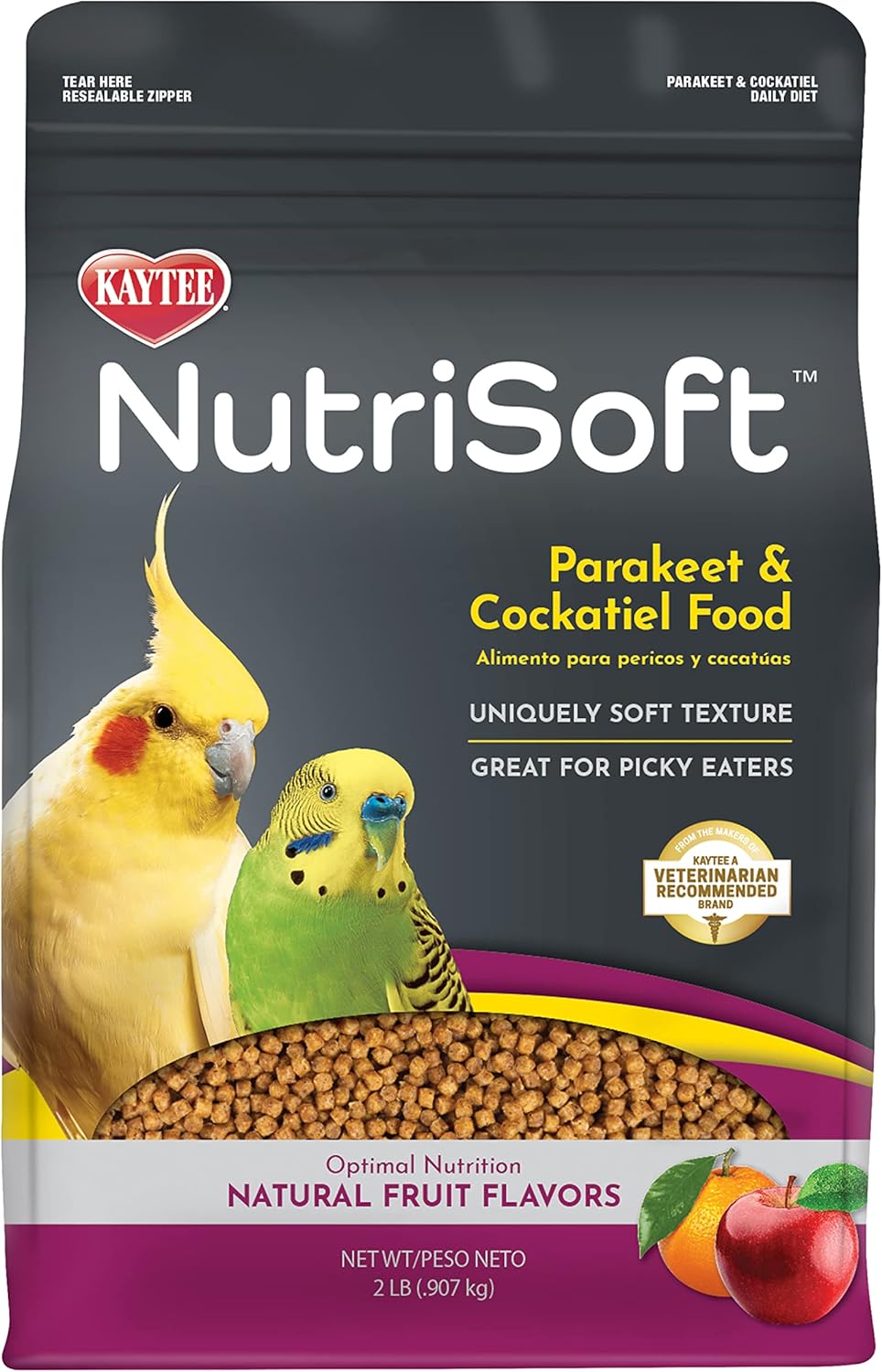 Kaytee Nutrisoft Pet Parakeet & Cockatiel Bird Food, 2 Lb