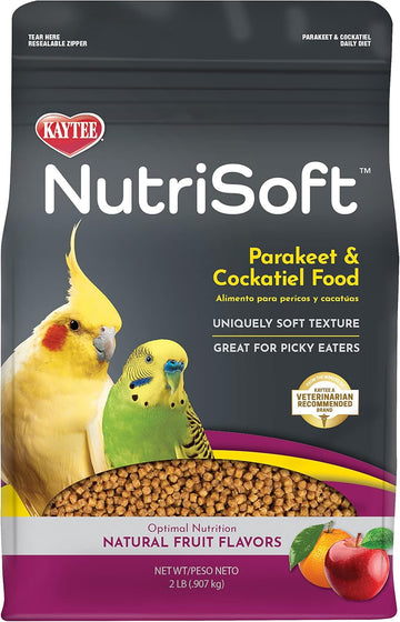 Kaytee Nutrisoft Pet Parakeet & Cockatiel Bird Food, 2 Lb