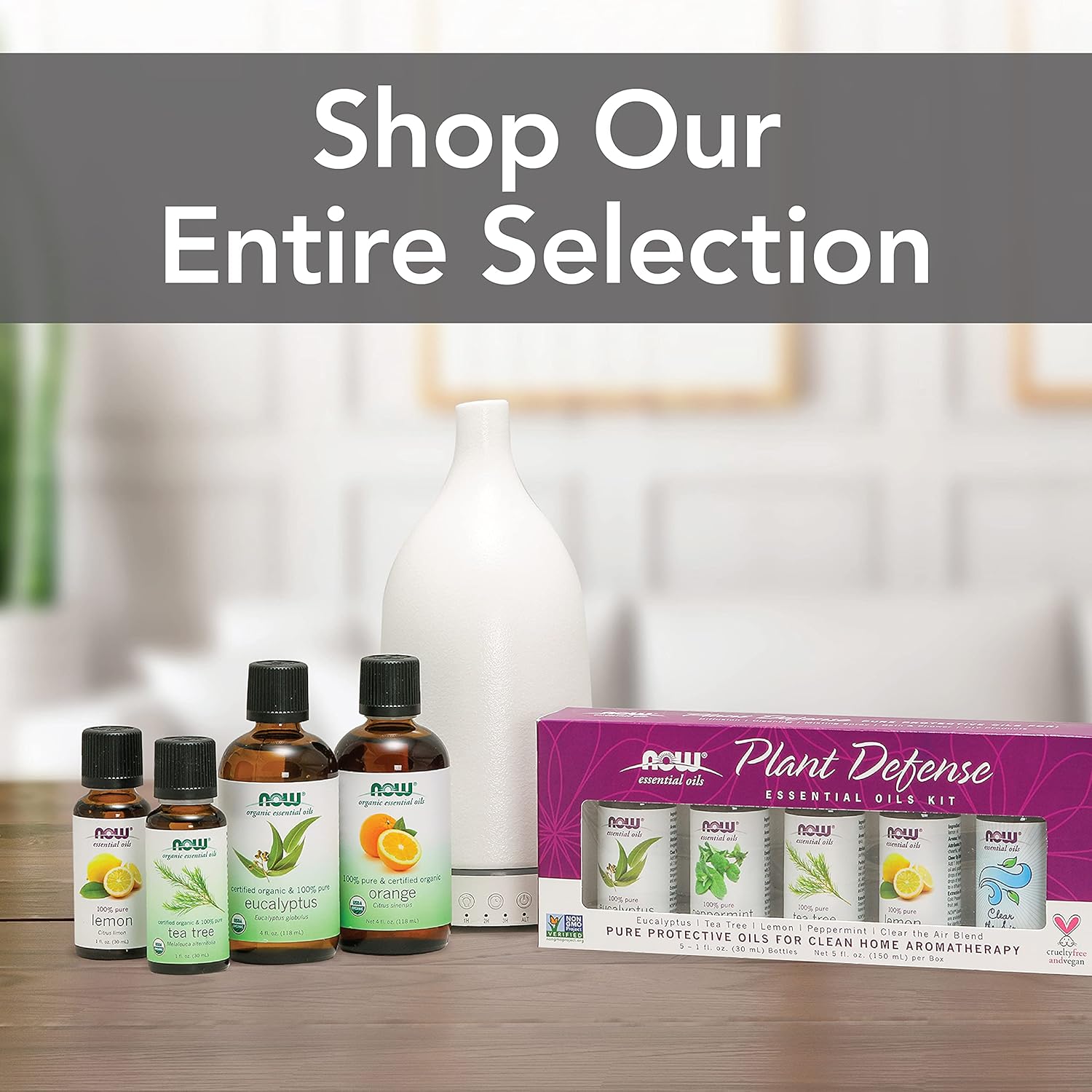 Now Foods Essential Oils, Ultrasonic Aromatherapy Oil Diffuser, Extremely Quiet, Heat Free And Easy To Clean, Color Changing Led Diffuser