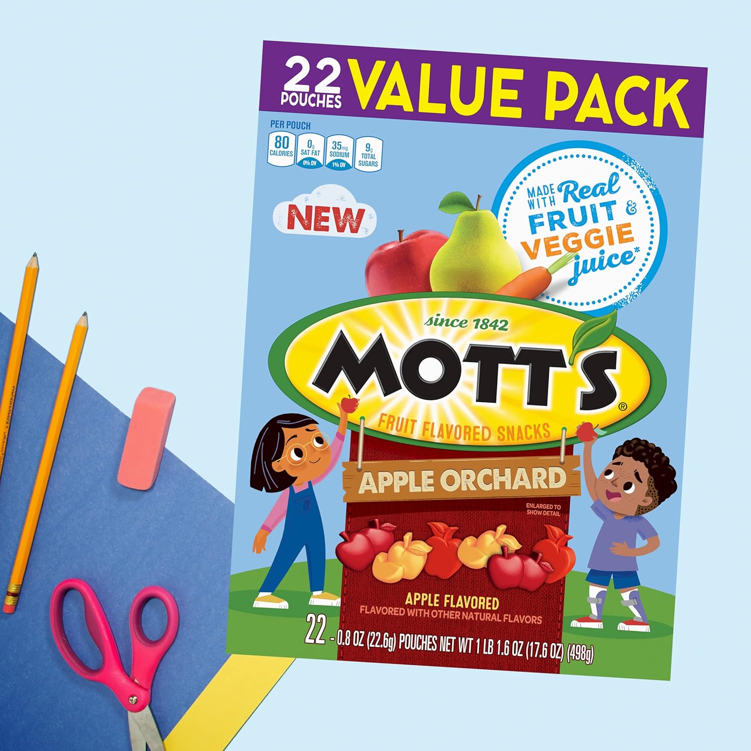 Mott'S Fruit Flavored Snacks, Apple Orchard, Gluten Free, 40 Ct