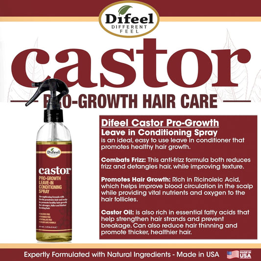 Difeel Castor Pro-Growth Conditioning Spray 6 Oz