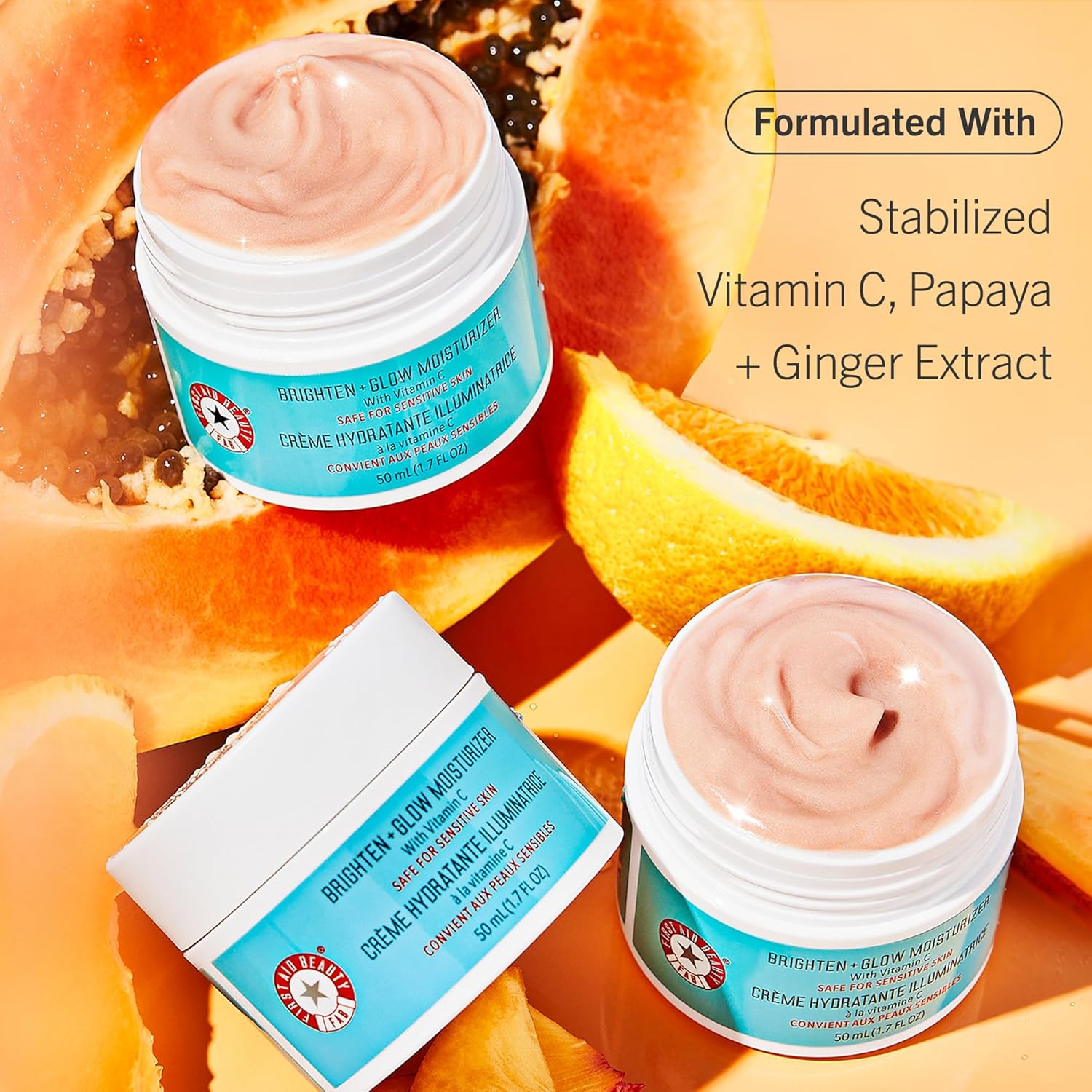 First Aid Beauty Brighten + Glow Moisturizer – Light Gel Cream Moisturizer with Vitamin C, Brightens for an Instant Healthy Glow – 1.7 oz. : Beauty & Personal Care