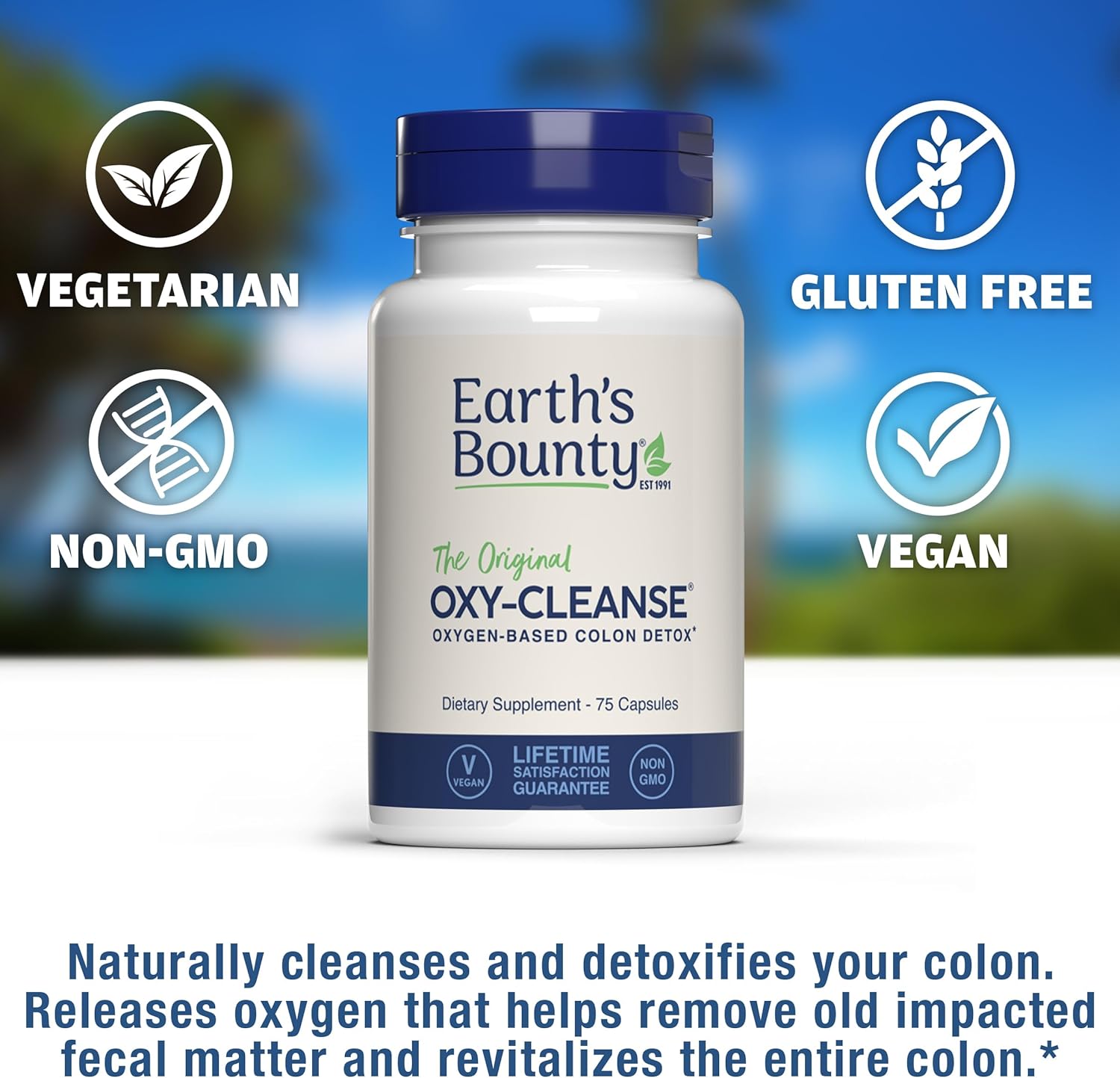 Earth'S Bounty - Oxy-Cleanse Colon Conditioner - Gentle Colon Cleanse For Digestive Wellness - Constipation Relief - Natural Colon Detox - 75 Capsules : Health & Household