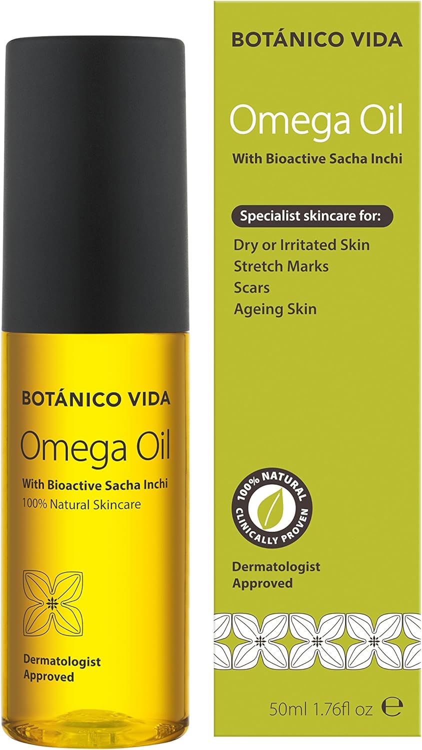 Botanico Vida Omega Oil. The 100% Natural Body Oil For Stretch Marks, Scars, Dry Skin. Clinically Proven Skincare, 50Ml