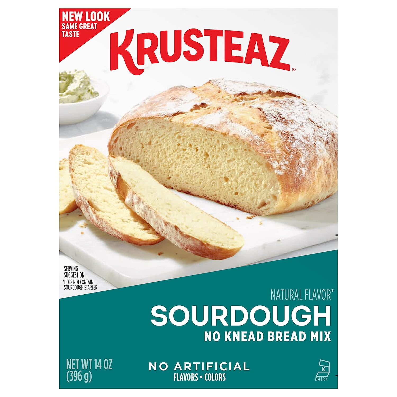 Krusteaz Sourdough Bread Mix, No Knead and Easy To Make, 14-ounce Boxes (Pack of 12)