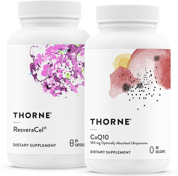 Thorne Cellular Health Bundle - Coq10 & Niacel 400 - Support Energy, Cellular Defense & Healthy Aging - 30 To 60 Servings