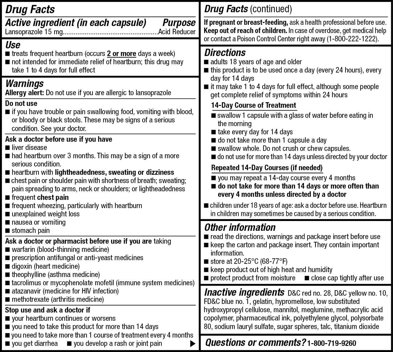 Kirkland Signature Kirkland Lansoprazole Delayed-Release Total 42 Capsules, Blue,14 Count (Pack of 3)