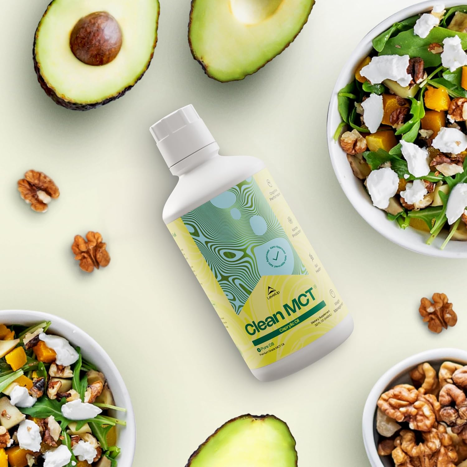 Levelup Clean Mct Oil Capsules - 100% Caprylic C8 For Energy, Focus, Weight Management, Gut Health, Brain Superfuel - Keto Supplement For Ketogenic Diet And Ketones - Non-Gmo (280 Count) : Health & Household