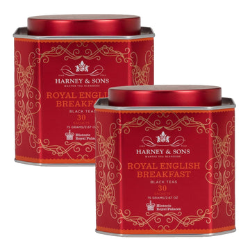 Harney And Sons Royal English Breakfast, Black 30 Sachets Per Tin - Pack Of 2