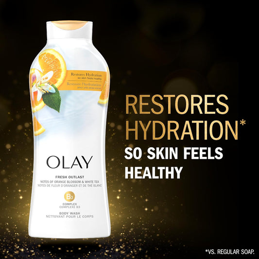 Olay Fresh Outlast Body Wash With Notes Of Orange Blossom And White Tea (Pack Of 4)