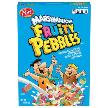 Pebbles Fruity PEBBLES Marshmallow Cereal, Fruity Kids Cereal with Marshmallows, Gluten Free, 11 OZ Box