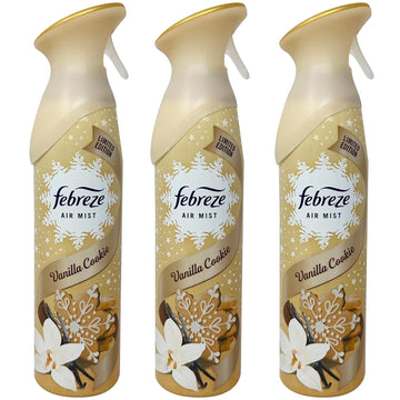 Febreze Christmas Air Freshener Spray, Vanilla Cookie Holiday Air Freshsener Spray, Limited Holiday Edition, 10.1 Ounces (Pack of 3)