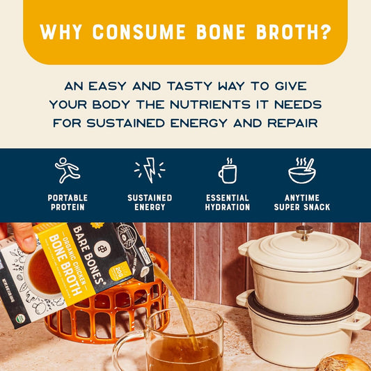 Bare Bones Organic Chicken Bone Broth | Pasture Raised Protein & Collagen Rich Broth For Cooking & Sipping | No Artificial Flavors Non-Gmo Gluten-Free Dairy-Free Keto & Paleo Friendly | 16Oz