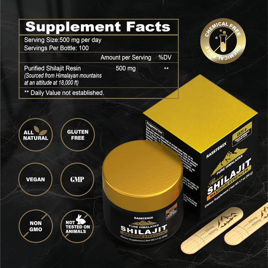 Shilajit - Pure Himalayan Organic Shilajit Resin For Energy, Maximum Potency, Mental Clarity And Immunity - 85+ Natural Trace Minerals & Fulvic Acid - Natural Shilajit Resin For Men And Women
