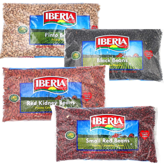 Iberia Dry Beans Bulk Bundle, 4lb. Dry Black Beans, 4lb. Dry Kidney Beans, 4lb. Dry Pinto Beans, 4lb. Dry Small Red Beans : Everything Else