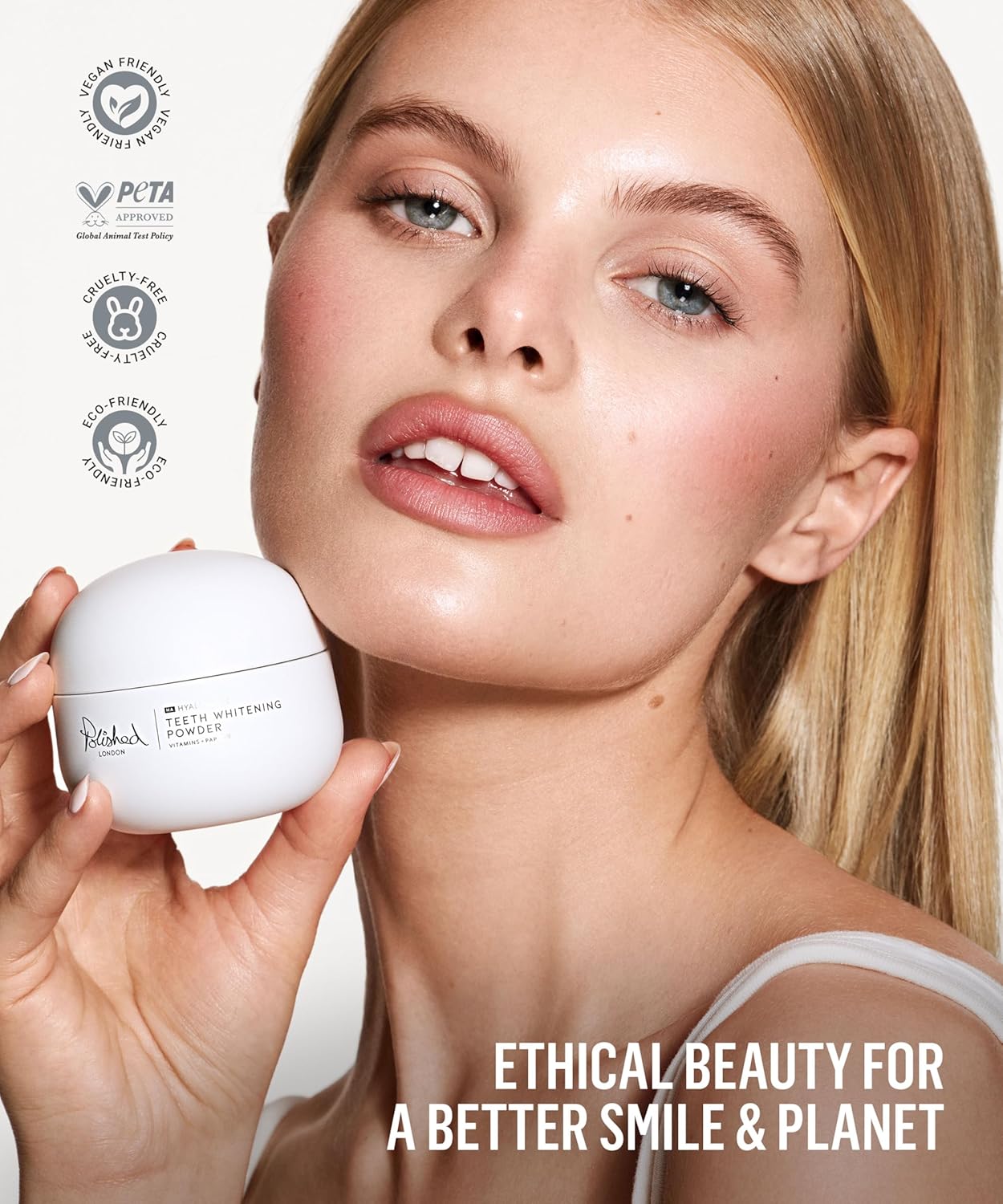 Polished London Hyaluronic Teeth Whitening Powder - Dentist-Formulated Teeth Whitener, Enamel-Safe Oral Beauty Innovation - Teeth Whitening & Teeth Stain Remover - Fresh Mint Flavour - 6-Month Supply : Amazon.co.uk: Health & Personal Care