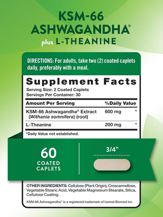 Nature'S Truth Ksm-66 Ashwagandha | 60 Capsules | With L-Theanine | Non-Gmo & Gluten Free Supplement