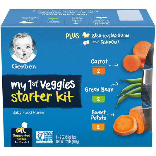 Gerber Organic Baby Food Starter Kit Variety Pack (Assorted Veggie, Pack Of 4)
