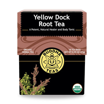 Buddha Teas Organic Yellow Dock Root Tea - Ou Kosher, Usda Organic, Ccof Organic, 18 Bleach-Free Tea Bags