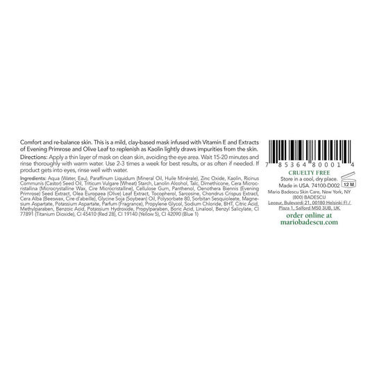 Mario Badescu Clay Face Mask Skin Care For Men And Women, Pore Minimizer Facial Mask Formulated With Nutrient-Rich Key Ingredients, Purifying And Hydrating Clay Mask For Face