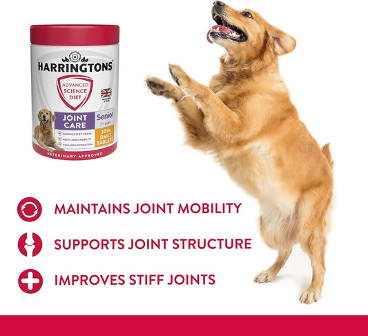 Harringtons Advanced Science Senior Dog Joint Care Supplements 300x Tablets - High Source of Omega 3, Vitamin C & E?HARRSSHJT-300
