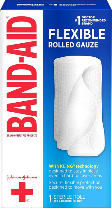 Band-Aid First Aid 3 in X 2.5 yds Rolled Gauze, White, 1 Count