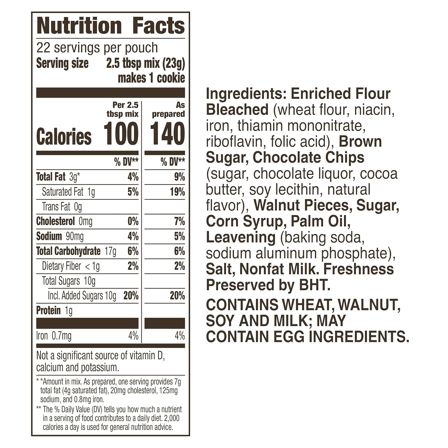 Betty Crocker Walnut Chocolate Chip Cookie Mix, 17.5 Oz