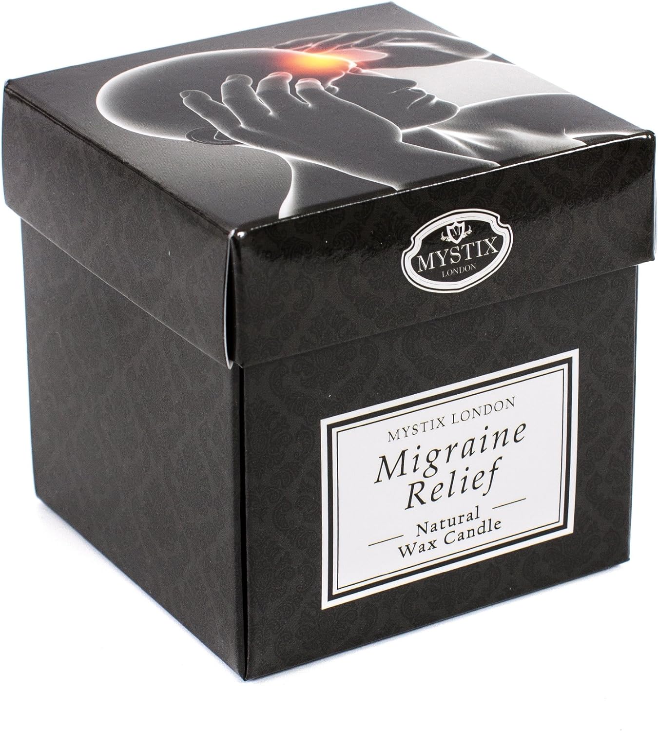 Mystix London | Migraine Relief - Scented Candle Large 29Cl | Best Aroma For Home, Kitchen, Living Room And Bathroom | Perfect As A Gift | Reusable Glass Jar