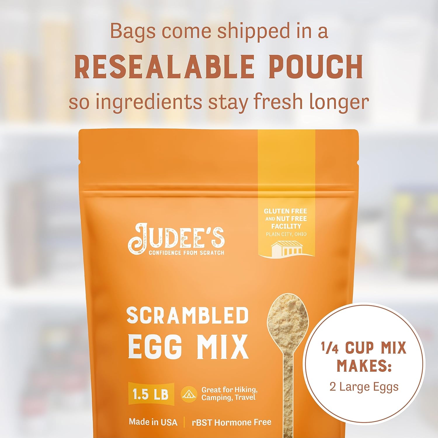 Judee’s Scrambled Egg Mix 1.5 lb - Baking Supplies - Delicious and 100% Gluten-Free - Great for Breakfast and Camping Meals - Quick and Easy for Outdoor Preparations : Grocery & Gourmet Food