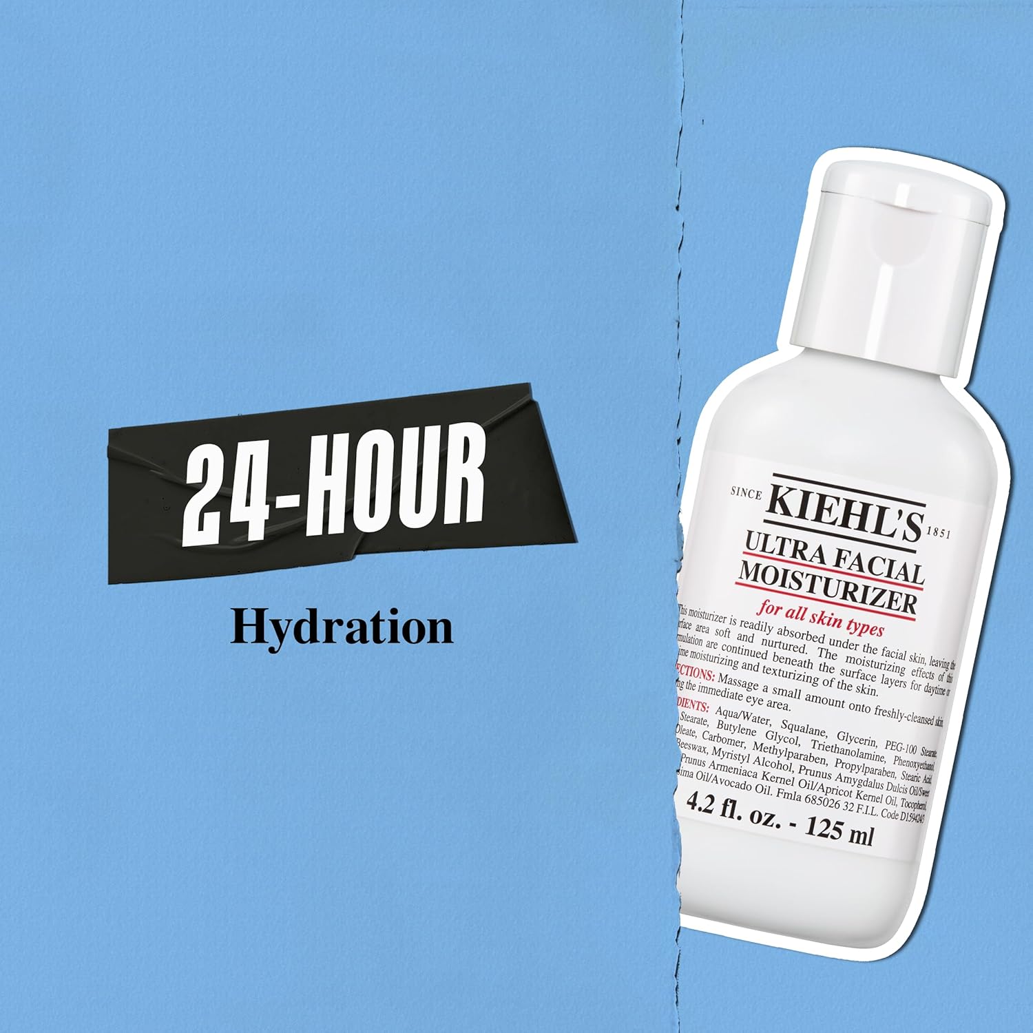 Kiehl'S Ultra Facial Moisturizer, For Easy Daily Hydration, Infused With Squalane And Glycerin, Replenishes Moisture Barrier And Softens Skin, Suitable For All Skin Types, Fragrance-Free - 8.4 Fl Oz : Beauty & Personal Care
