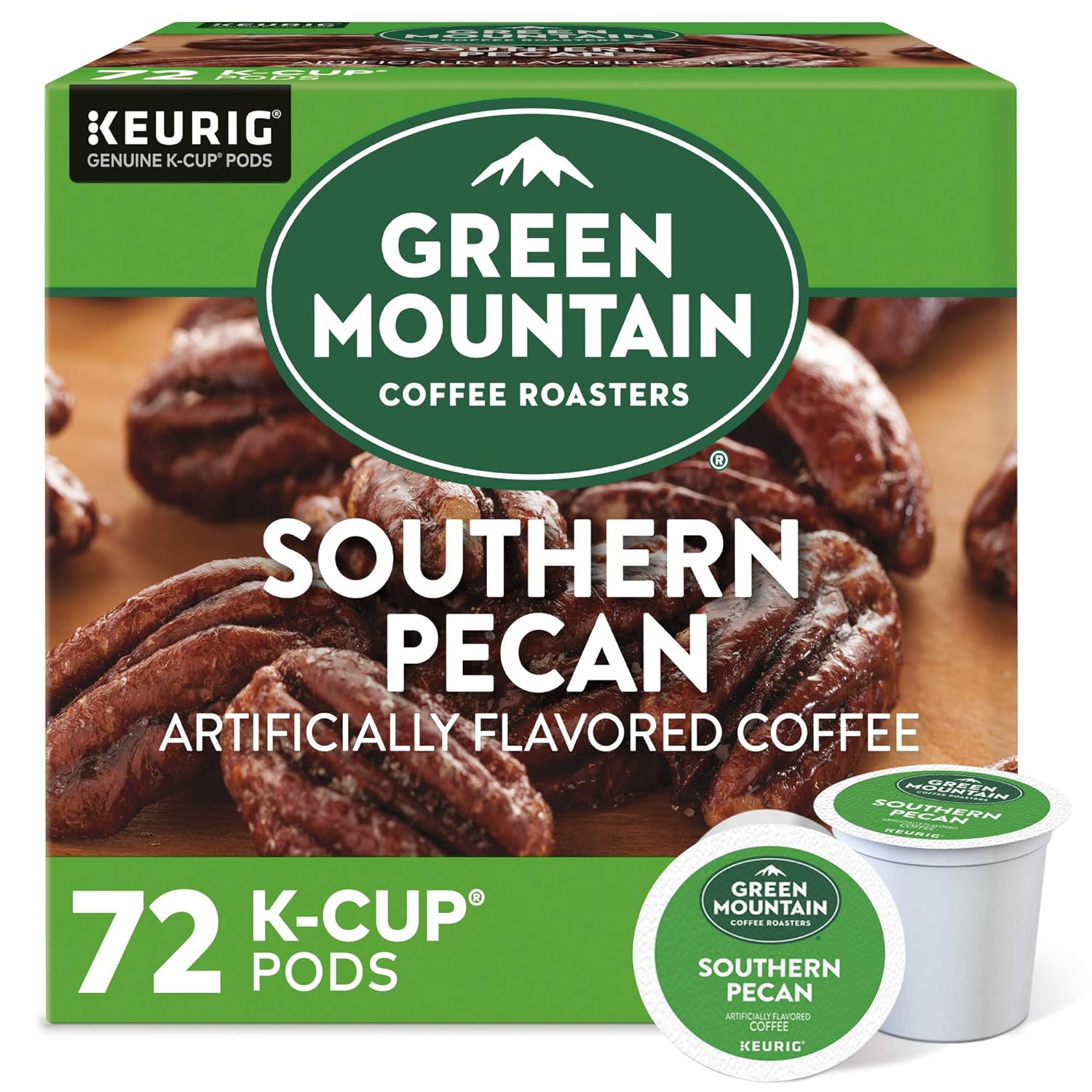 Green Mountain Coffee Roasters Southern Pecan Keurig Single-Serve K-Cup pods, Light Roast Coffee, 72 Count (6 Packs of 12)