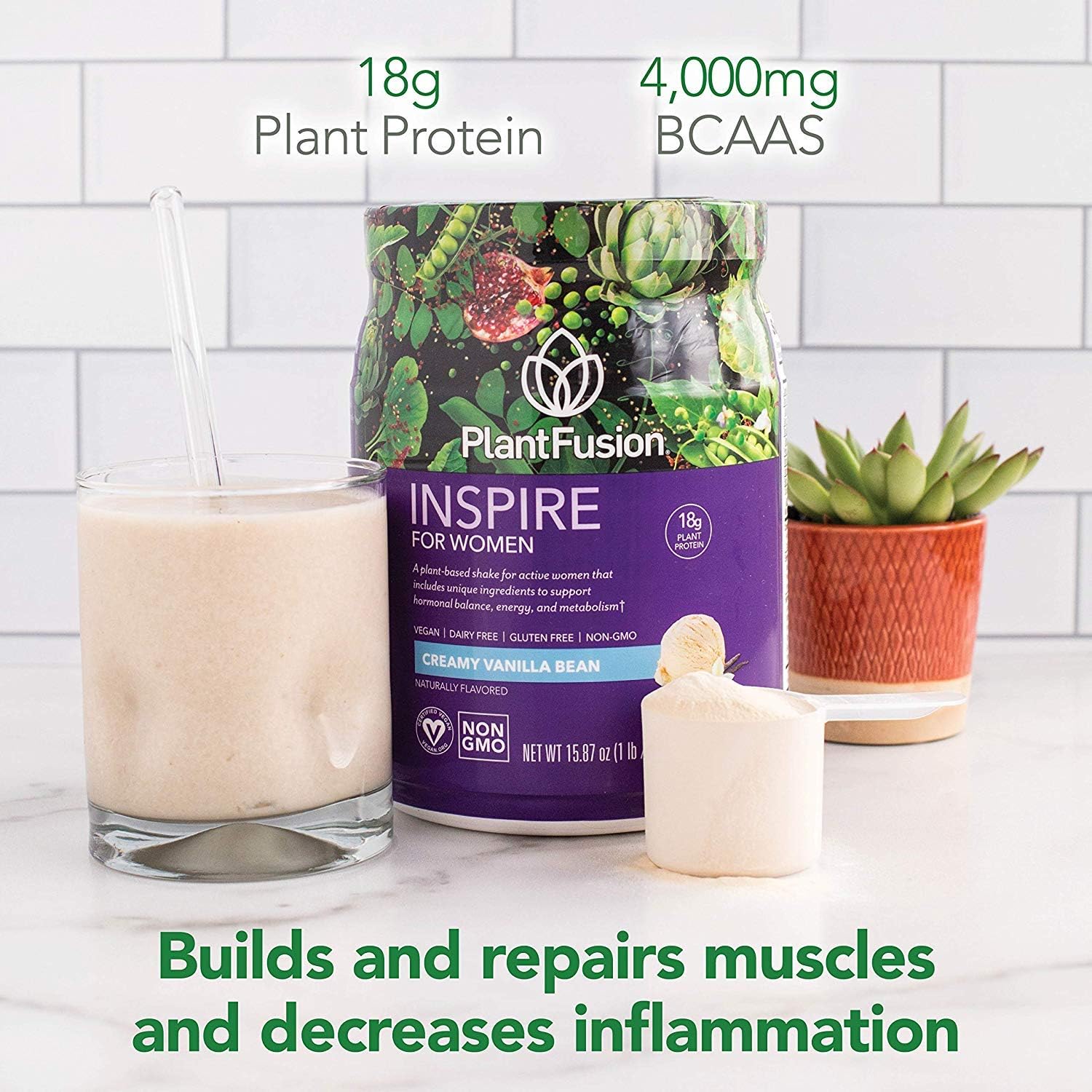 PlantFusion Inspire Plant Protein Powder for Women - Low Carb Protein Powder for Lean Muscle Support - Keto, Gluten Free, Soy Free, Non-Dairy, No Sugar, Non-GMO - Rich Chocolate 1 lb : Health & Household