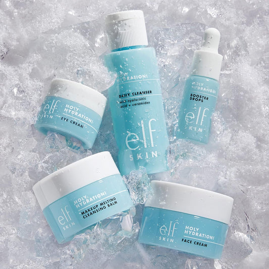 E.L.F. Skin Hydrated Ever After Skincare Mini Kit, Cleanser, Makeup Remover, Moisturiser & Eye Cream For Hydrating Skin, Airplane-Friendly Sizes