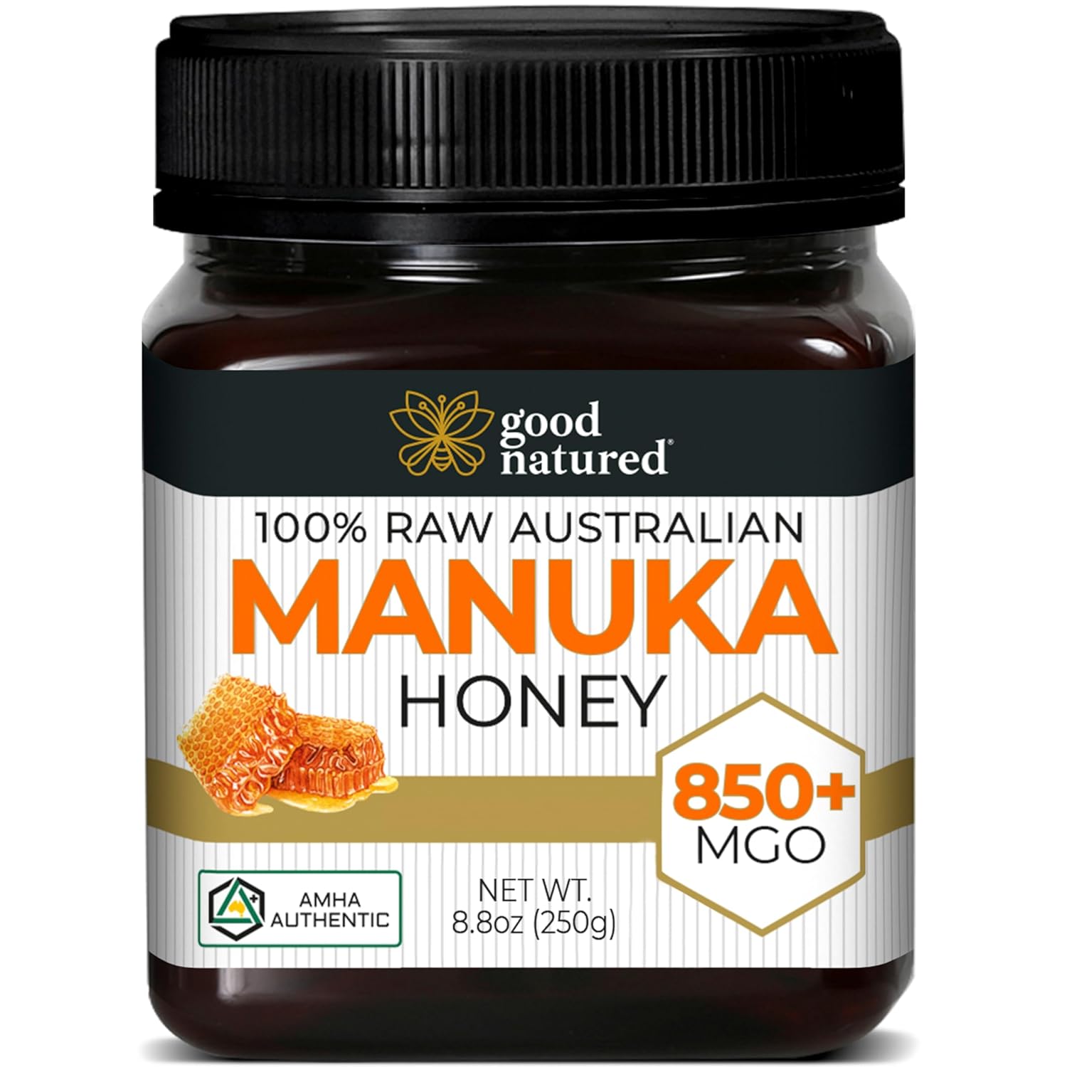 Manuka Honey MGO 850+ / UMF 20+ High Strength Manuka Honey Medical Grade - Non GMO - Raw Manuka Honey - Manuka Honey Organic - AMHA Certified Honey Manuka - 250g by Good Natured