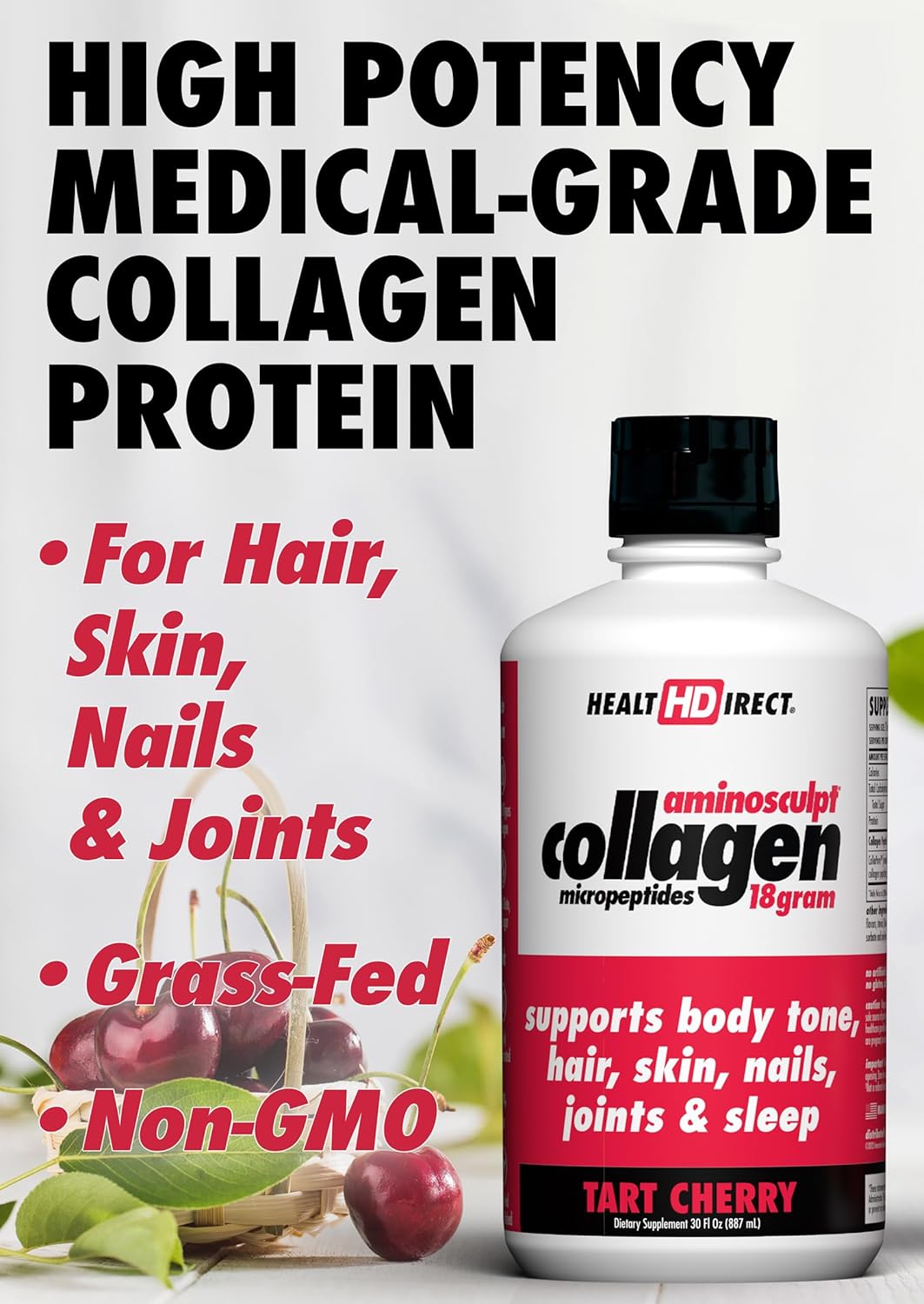 Health Direct Aminosculpt Sugar-Free Collagen Supplement - High Potency Medical-Grade Protein For Hair, Skin, Nails & Joints, Grass-Fed, Non-Gmo, Liquid Collagen - Smooth Mango - 15 Fl Oz : Health & Household