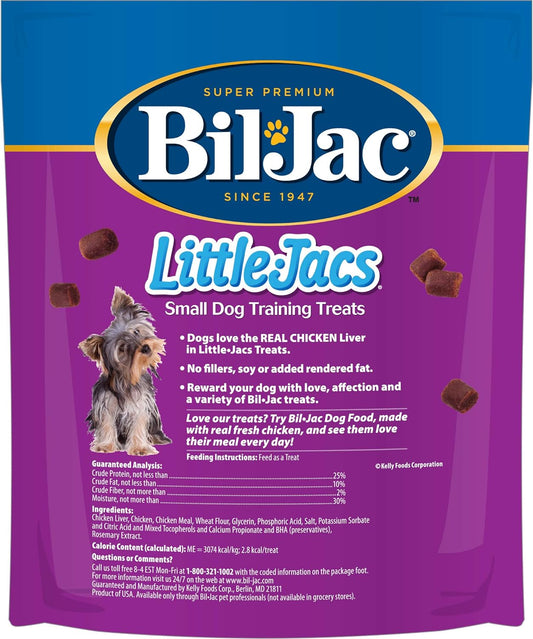 Bil-Jac Little Jacs Small Dog Training Treats - Soft Chicken Liver Dog Treats for Puppy Rewards - Real Chicken, No Fillers, 10oz Resealable Double Zipper Pouch (2-Pack)