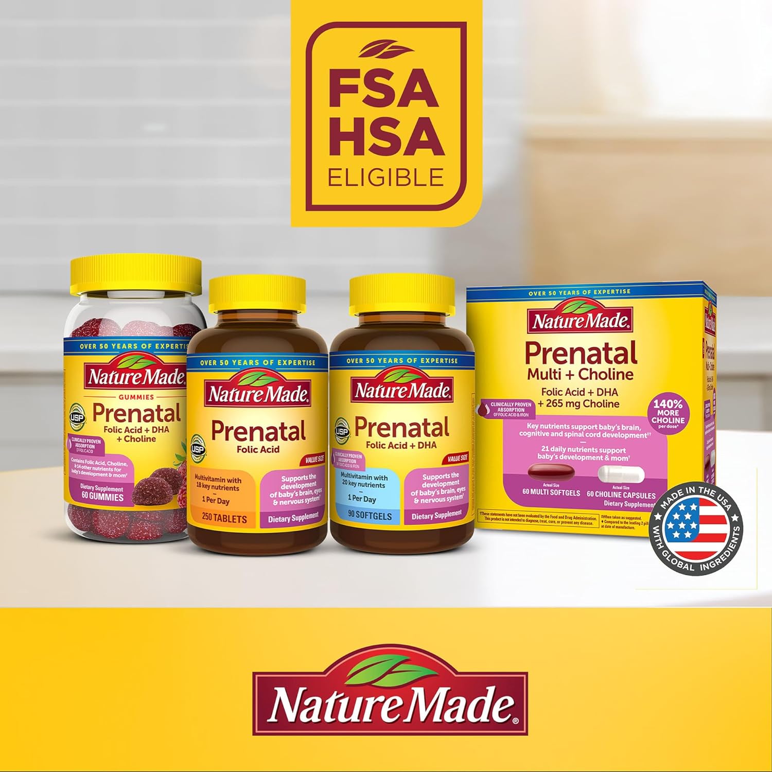 Nature Made Prenatal Gummies with DHA and Folic Acid, Prenatal Vitamin and Mineral Supplement for Daily Nutritional Support, 60 Gummies, 30 Day Supply : Health & Household