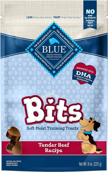 Blue Buffalo Blue Bits Natural Soft-Moist Training Dog Treats Beef Recipe 9-Oz Bag