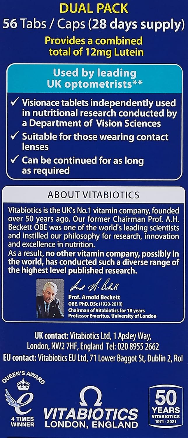 Vitabiotics Visionace Plus Dual Pack 2 X 28 Tablets