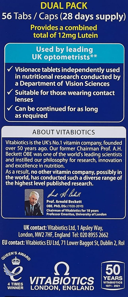 Vitabiotics Visionace Plus Dual Pack 2 X 28 Tablets