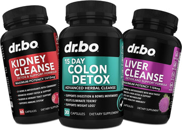 Colon, Kidney & Liver Cleanse Detox Support Supplement - 15 Day Intestinal Cleanse Pills & Probiotic for Bloating & Daily Constipation Relief - Help Bladder Control, Urinary Tract & Gallbladder Health