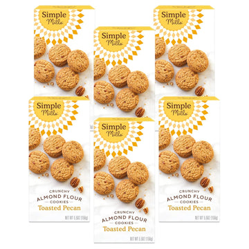 Simple Mills Almond Flour Crunchy Cookies, Toasted Pecan - Gluten Free, Vegan, Healthy Snacks, Made with Organic Coconut Oil, 5.5 Ounce (Pack of 6)